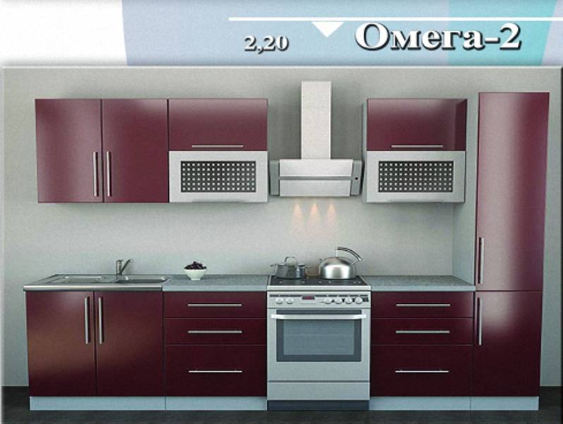 кухня прямая «омега 2» в Нижнекамске