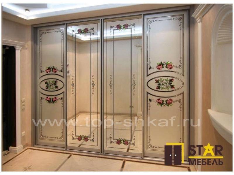 красивый шкаф-купе с декором в Нижнекамске