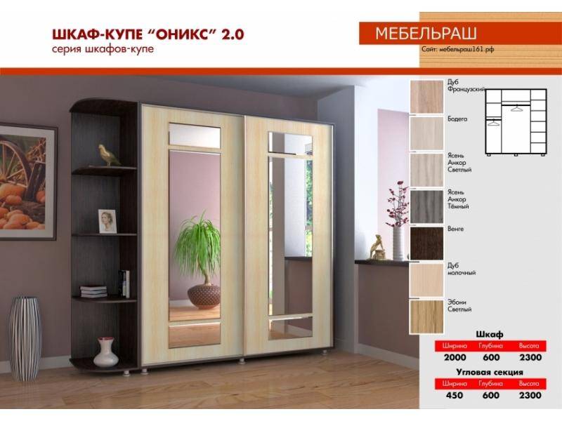 серия шкафов-купе оникс 2.0 в Нижнекамске
