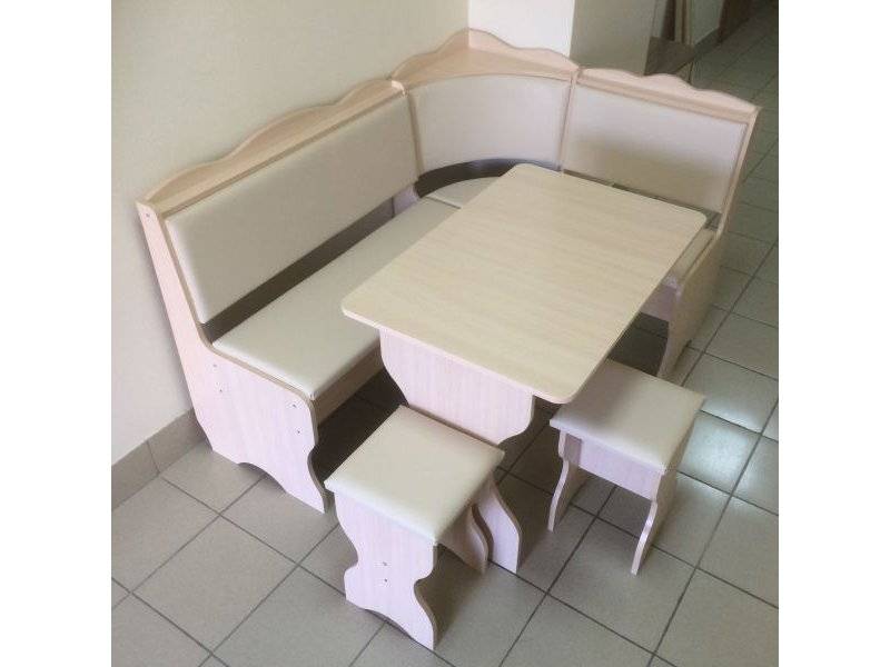 кухонный уголок миссия, дуб выбеленный, к/з молочный в Нижнекамске