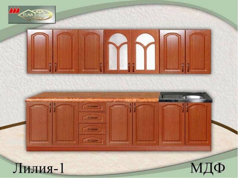 кухня прямая лилия 1 (мдф) в Нижнекамске