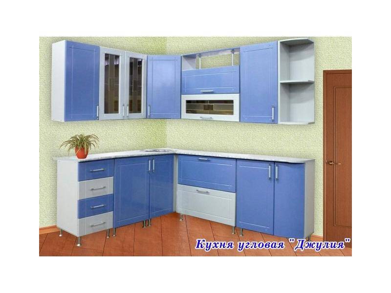 голубая угловая кухня джулия в Нижнекамске