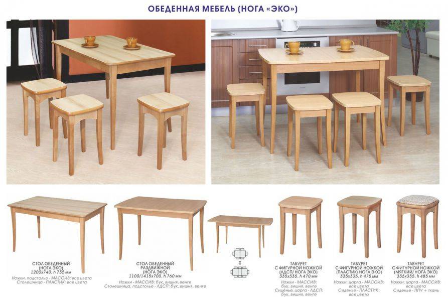 обеденный стол и табурет (нога эко) в Нижнекамске