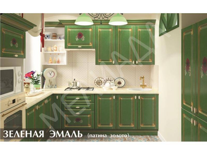 кухня зелёная эмаль в Нижнекамске