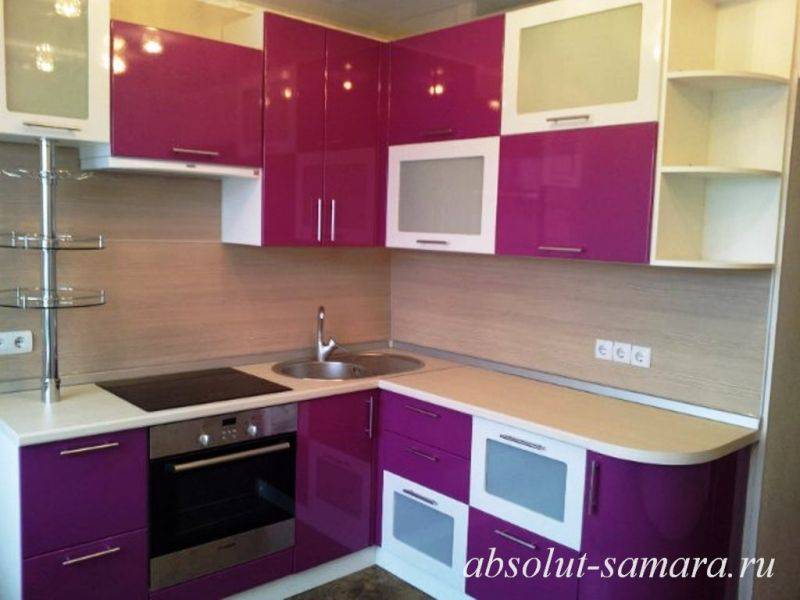 угловая кухня фуксия в Нижнекамске