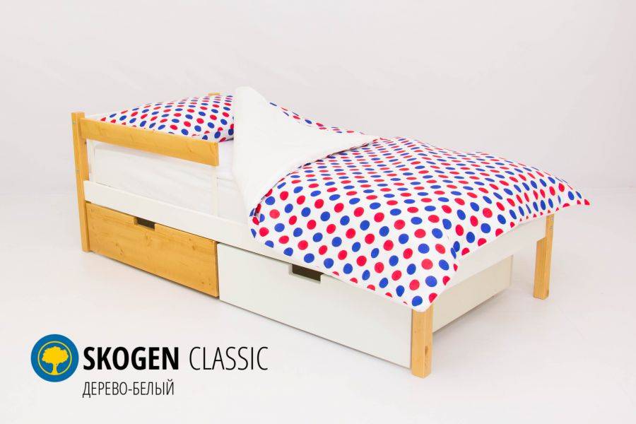 детская кровать skogen classic дерево-белый в Нижнекамске