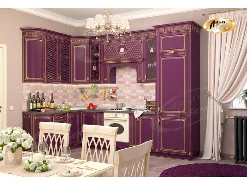 сиреневая угловая кухня персефона в Нижнекамске