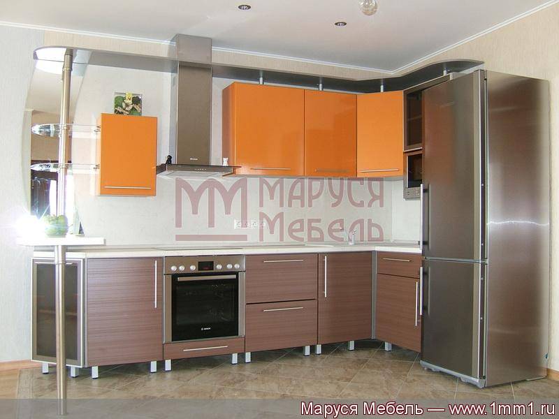 кухня угловая оранжевая в Нижнекамске