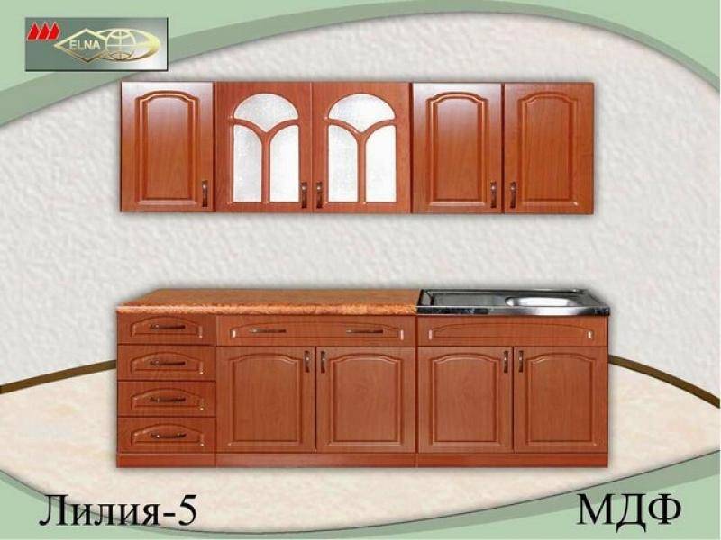 кухня прямая лилия 5 (мдф) в Нижнекамске
