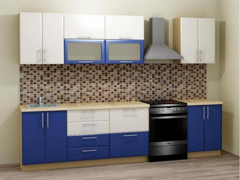 кухонный гарнитур прямой синий в Нижнекамске