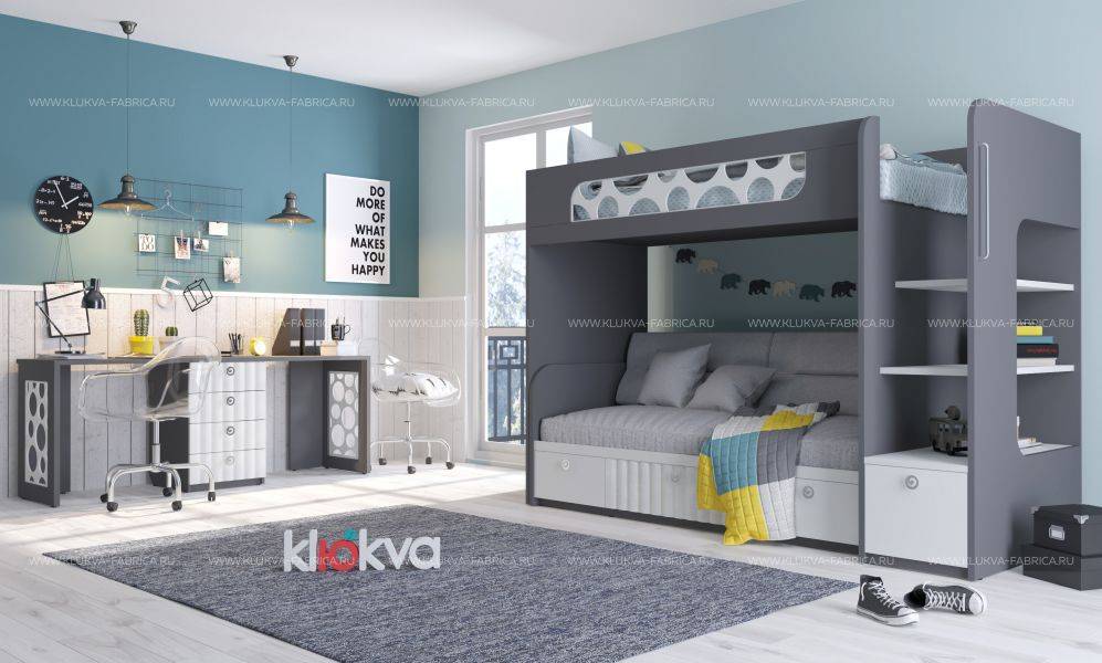 детская вельвет velvet с двухъярусной кроватью в Нижнекамске