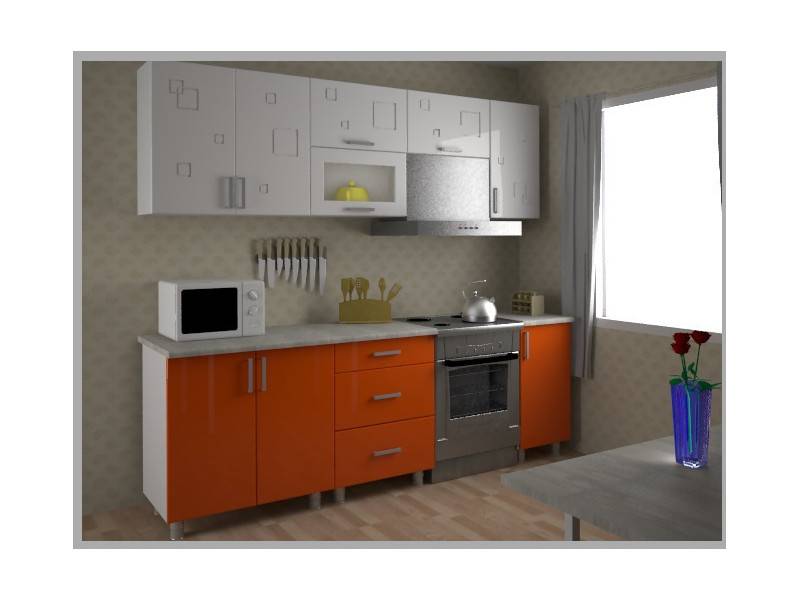 кухонный гарнитур прямой orange в Нижнекамске