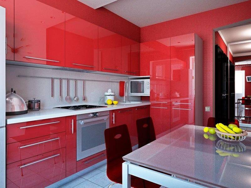 красная угловая кухня в Нижнекамске