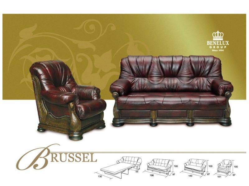 коричневый диван из кожи brussel в Нижнекамске