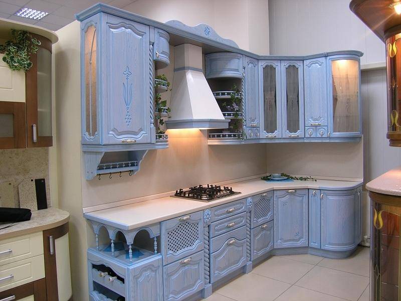 кухонный гарнитур ясень цвет голубая лагуна в Нижнекамске