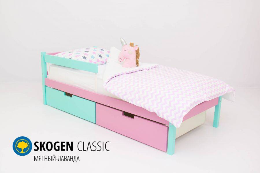 детская кровать skogen classic мятный-лаванда в Нижнекамске