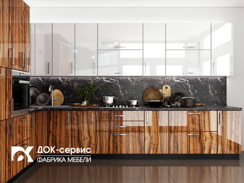 угловая глянцевая кухня в Нижнекамске