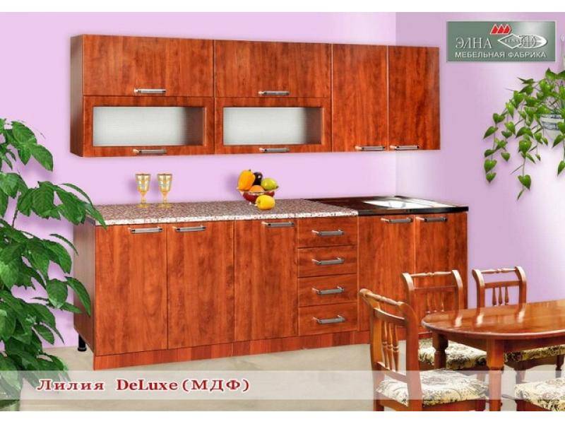 кухня прямая лилия deluxe (мфд) в Нижнекамске