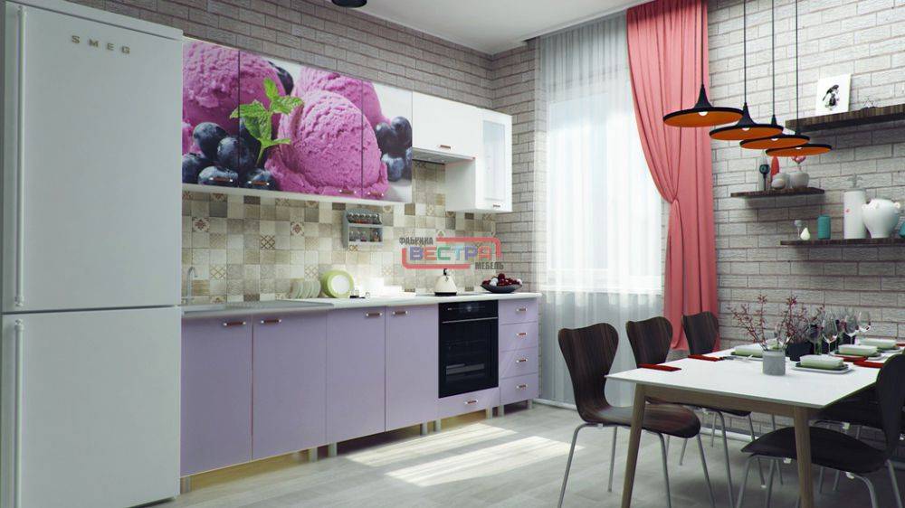 кухня фиалка фото лдсп фиолетовый / мороженое в Нижнекамске