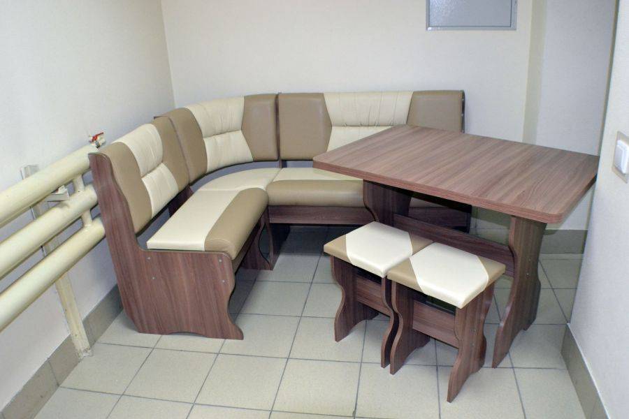 кухонный уголок уют 2, ясень шимо темный, к/з капучино + молочный в Нижнекамске