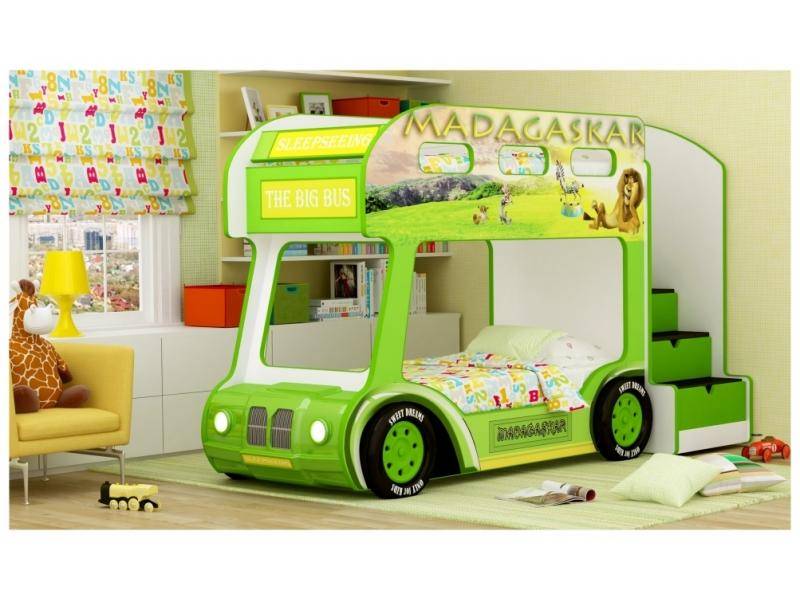 двухъярусная кровать-aвтобус madagaskar в Нижнекамске