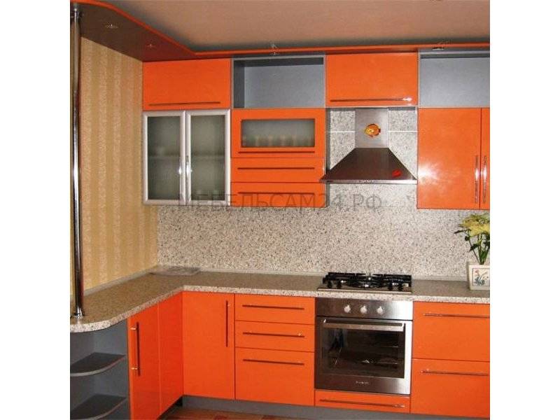 угловая оранжевая кухня гала в Нижнекамске