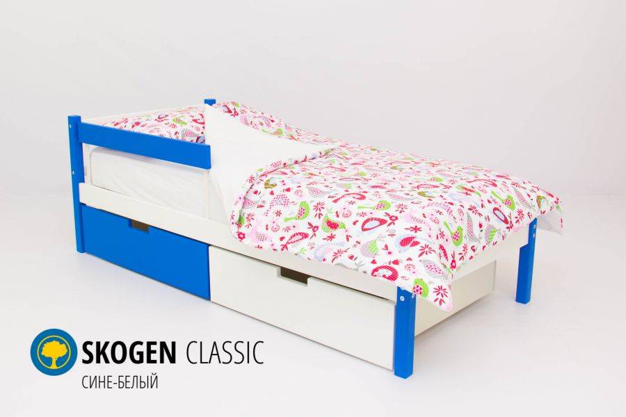 детская кровать skogen classic сине-белый в Нижнекамске