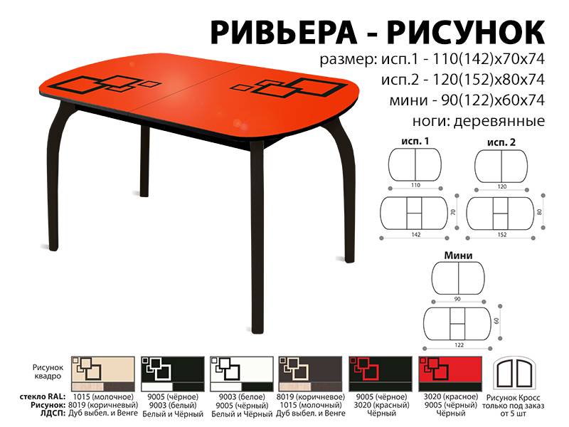 стол обеденный ривьера рисунок в Нижнекамске