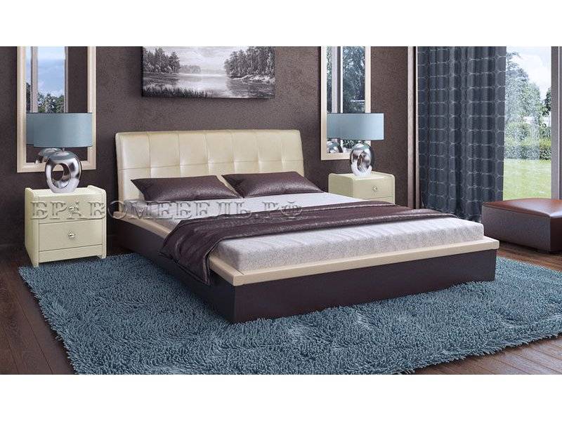 кровать севилья из экокожи с мягким изголовьем в Нижнекамске