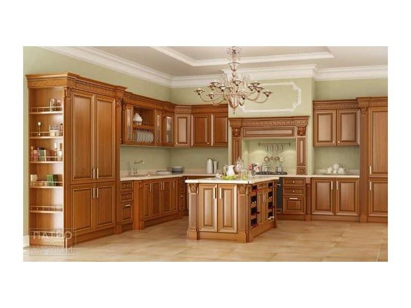 классическая кухня stradivary островная (светло-коричневая) арт. 147 в Нижнекамске