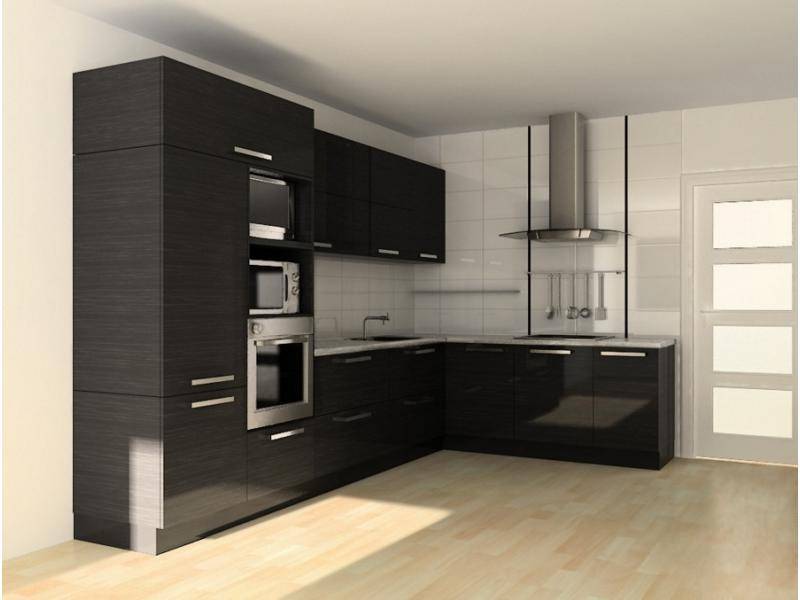 черная угловая кухня в Нижнекамске