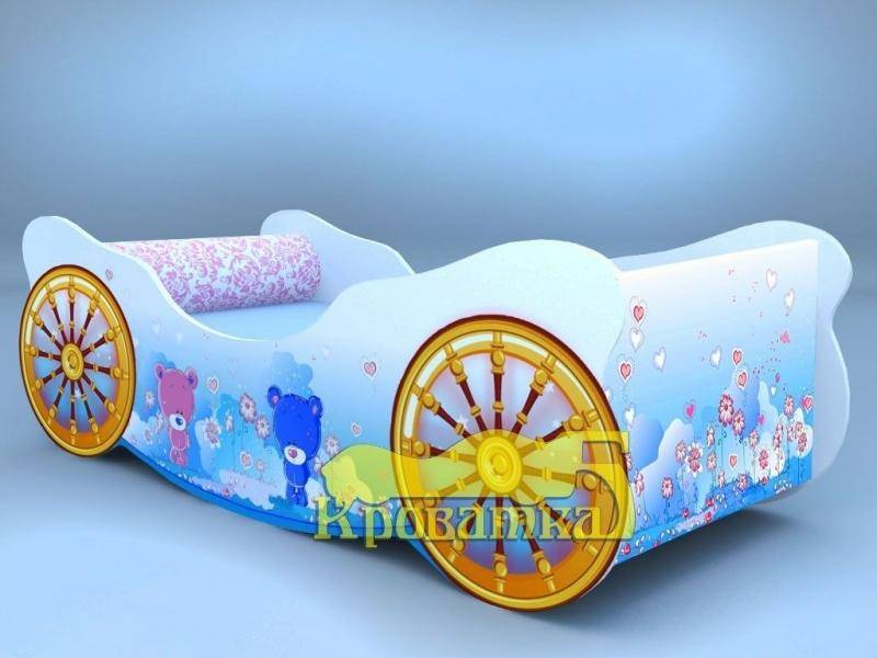 голубая кровать карета мишки в Нижнекамске