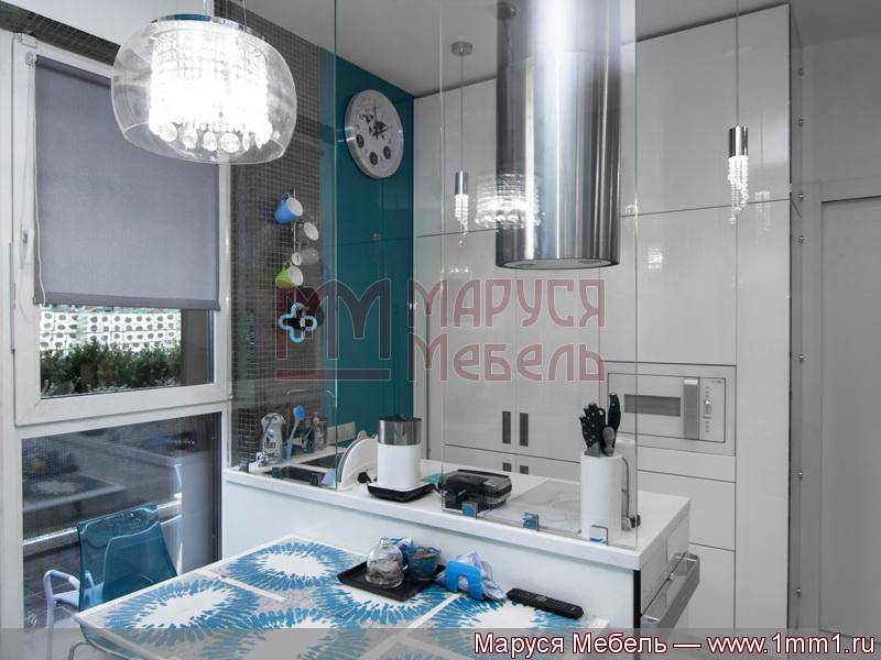 кухня прямая белая глянцевая эмаль в Нижнекамске