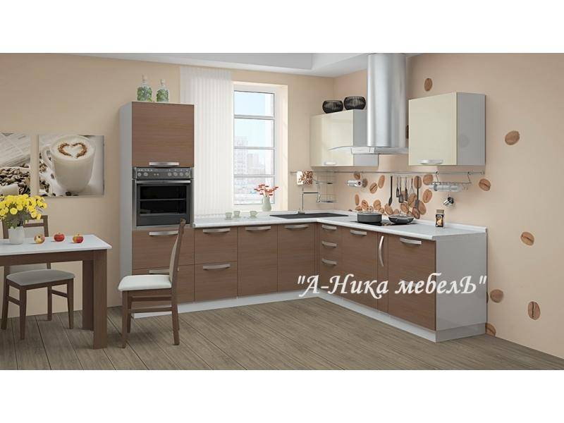 угловая кухня из пластика капучино в Нижнекамске