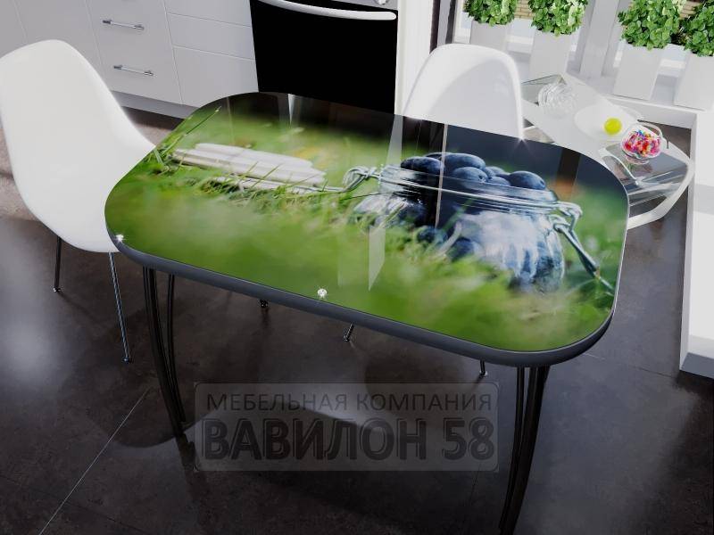 стол со стеклом черника в Нижнекамске