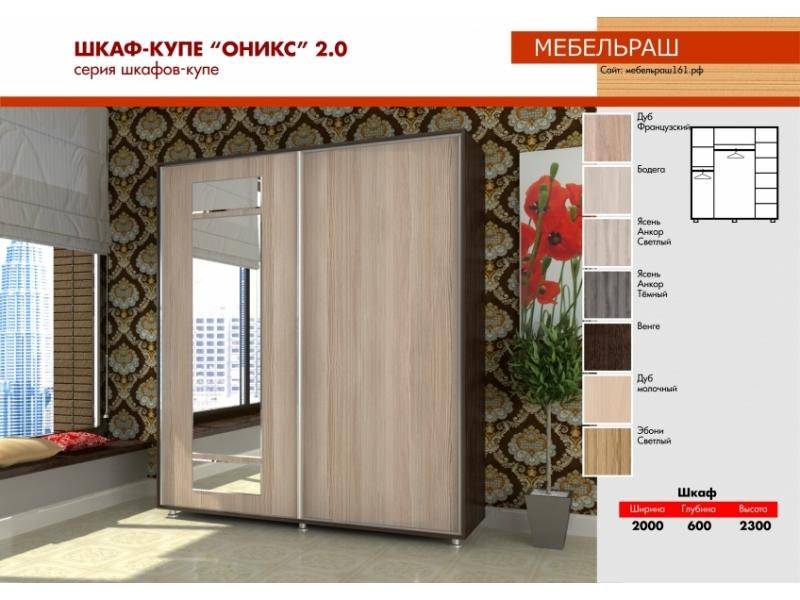 прямой шкаф-купе оникс 2.0 а в Нижнекамске