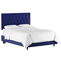 кровать двуспальная 160х200 синяя с каретной стяжкой alix blue в Нижнекамске