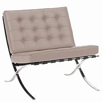 кресло barcelona chair экокожа серое в Нижнекамске
