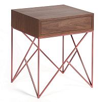 прикроватная тумба с ящиком prince box copper американский орех медная, американский орех в Нижнекамске