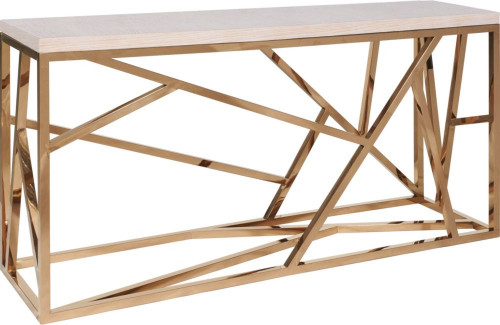 консоль geometric 180x50x90 золото, светлая столешница в Нижнекамске