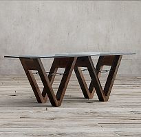 стол wood and glass 243 коричневый в Нижнекамске