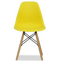 стул деревянный pc-015 желтый ножки дерево (eames style) в Нижнекамске