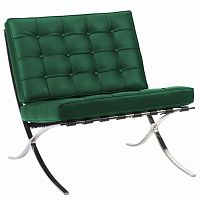 кресло barcelona chair кожа зеленое в Нижнекамске