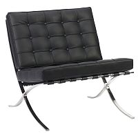 кресло barcelona chair экокожа черное в Нижнекамске