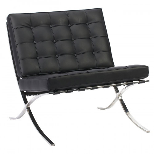 кресло barcelona chair экокожа черное в Нижнекамске