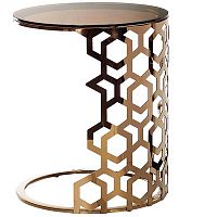 стол приставной gold circle 50x50х60 коричневый, золотой в Нижнекамске