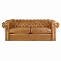 диван chesterfield двухместный прямой коричневый в Нижнекамске
