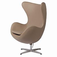кресло egg chair кожа темно-бежевое в Нижнекамске