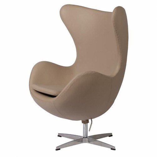 кресло egg chair кожа темно-бежевое в Нижнекамске