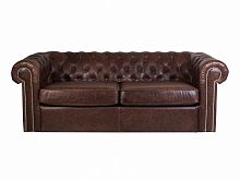 диван chesterfield прямой коричневый со стежкой в Нижнекамске